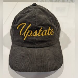 Upstate Dusty Olive Corduroy Cap with Gold Embroidery
